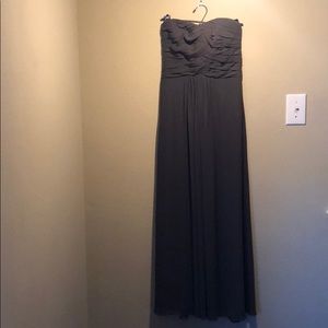 Strapless dark gray formal dress